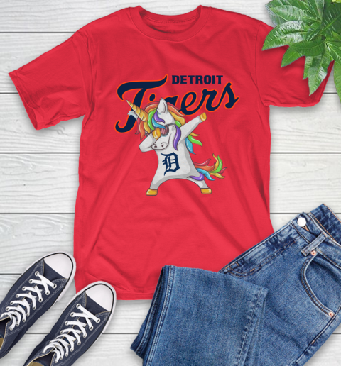 Detroit Tigers MLB Baseball Funny Unicorn Dabbing Sports T-Shirt 22