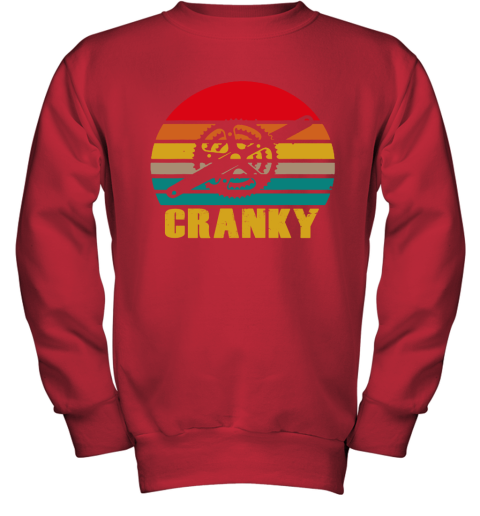 Bicycle Cranky Cycling Lovers Sunset Vintage Youth Sweatshirt