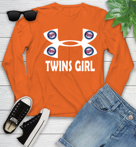MLB Minnesota Twins Girl Under Armour Baseball Sports Youth Long Sleeve 3
