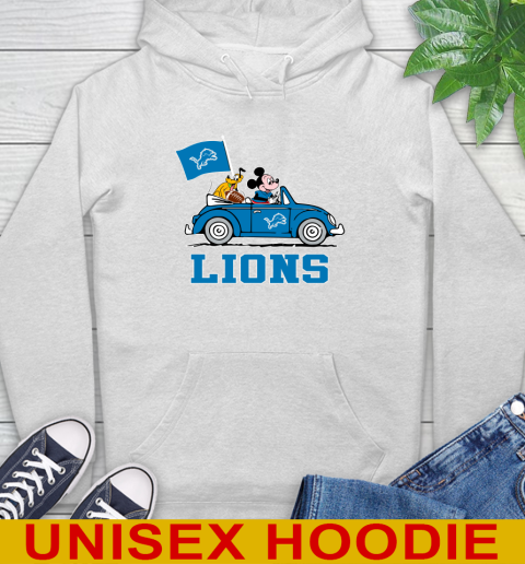 NFL Football Detroit Lions Pluto Mickey Driving Disney Shirt Hoodie