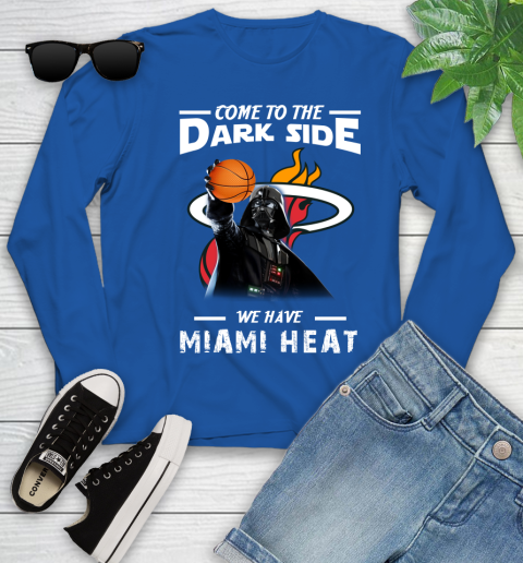 NBA Come To The Dark Side We Have Miami Heat Star Wars Darth Vader Basketball Youth Long Sleeve 10