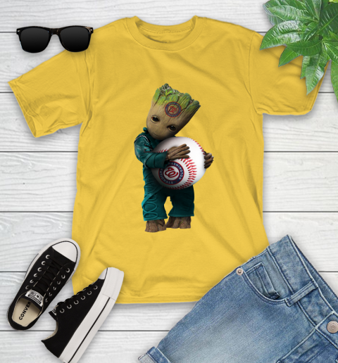 MLB Groot Guardians Of The Galaxy Baseball Sports Washington Nationals Youth T-Shirt 8