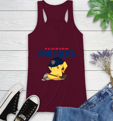 NHL Pikachu Hockey Sports Florida Panthers Racerback Tank - Image 4