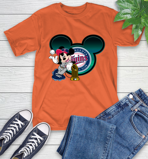 MLB Minnesota Twins The Commissioner's Trophy Mickey Mouse Disney T-Shirt 5