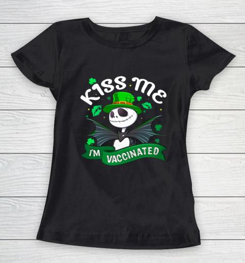 Kiss Me I'm Vaccinated Patrick's Day Jack Skellington Women's T-Shirt
