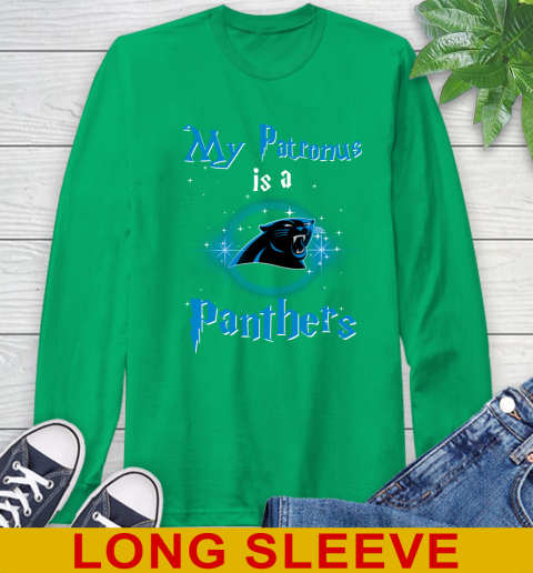 NFL Football Harry Potter My Patronus Is A Carolina Panthers Long Sleeve T-Shirt 8