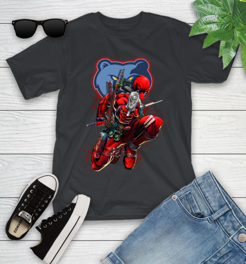 NBA Deadpool Marvel Comics Sports Basketball Memphis Grizzlies Youth T-Shirt 2