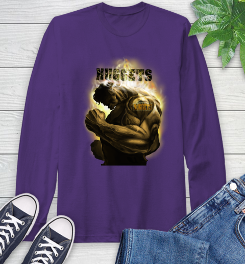 Denver Nuggets NBA Basketball Hulk Marvel Avengers Sports Long Sleeve T-Shirt 5