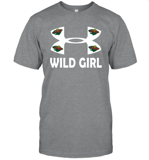NHL Minnesota Wild Girl Under Armour Hockey Sports PxqwY703s3I classic t shirt 2 95 151514 front sport grey