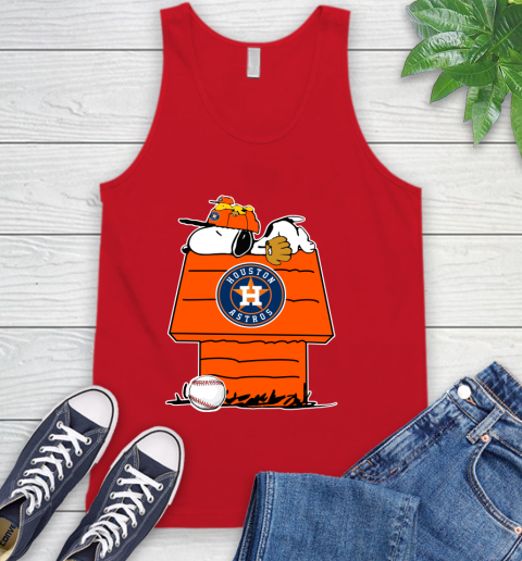 MLB Houston Astros Snoopy Woodstock The Peanuts Movie Baseball T Shirt Tank Top 6
