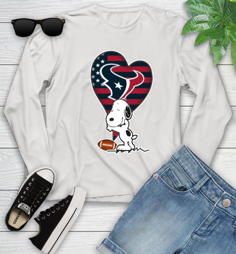 Houston Texans NFL Football The Peanuts Movie Adorable Snoopy Youth Long Sleeve
