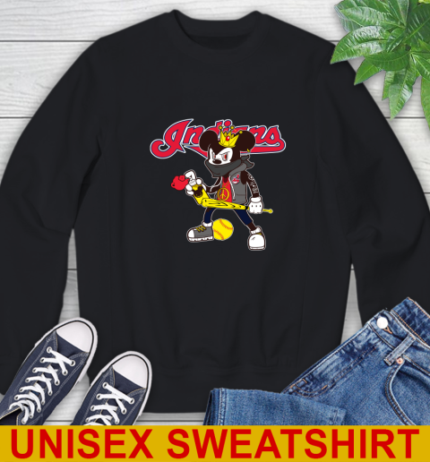 Cleveland Indians MLB Baseball Mickey Peace Sign Sports Sweatshirt 2