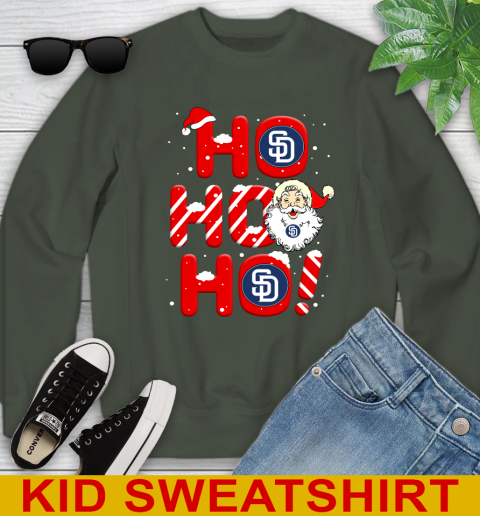 San Diego Padres MLB Baseball Ho Ho Ho Santa Claus Merry Christmas Shirt Youth Sweatshirt 8
