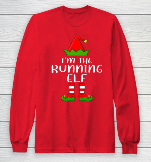 Funny Family Christmas Shirts I'm The Running Elf Christmas Long Sleeve T-Shirt 5