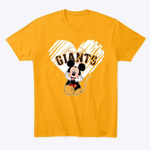 q9ty san francisco giants the heart mickey mouse classic t shirt 2 front gold