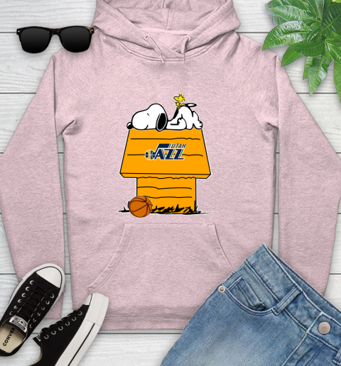 Utah Jazz NBA Basketball Snoopy Woodstock The Peanuts Movie Youth Hoodie 10