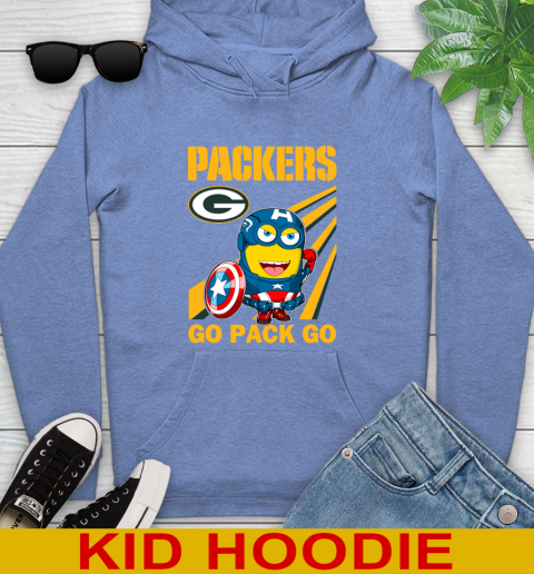 NFL Football Green Bay Packers Captain America Marvel Avengers Minion Shirt Youth Hoodie 12
