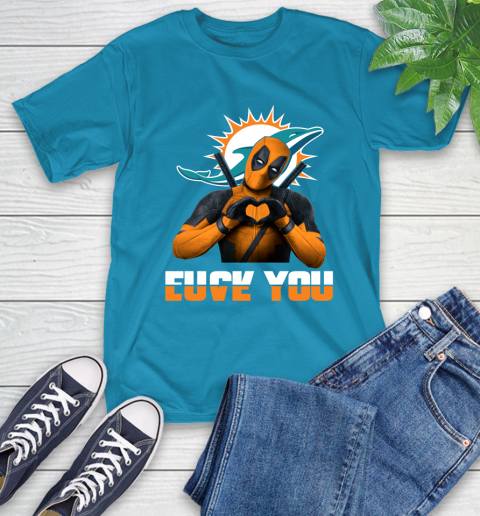NHL Miami Dolphins Deadpool Love You Fuck You Football Sports T-Shirt 9