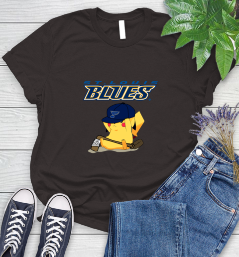 NHL Pikachu Hockey Sports St.Louis Blues Women's T-Shirt 8
