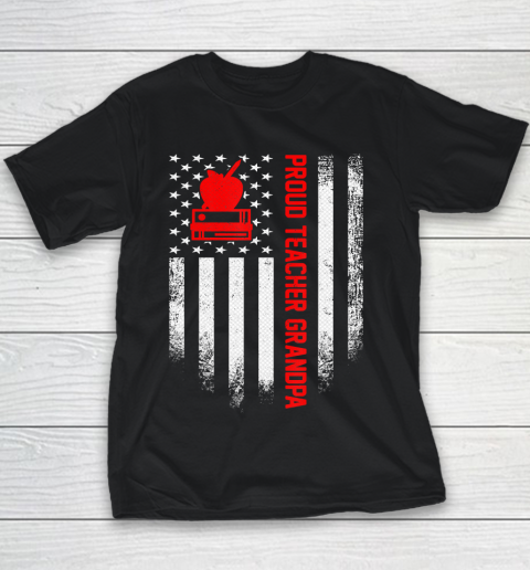 GrandFather gift shirt Vintage USA American Flag Proud Teacher Grandpa Distressed T Shirt Youth T-Shirt