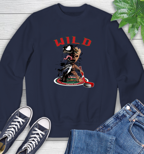 NHL Minnesota Wild Hockey Venom Groot Guardians Of The Galaxy Sweatshirt 3