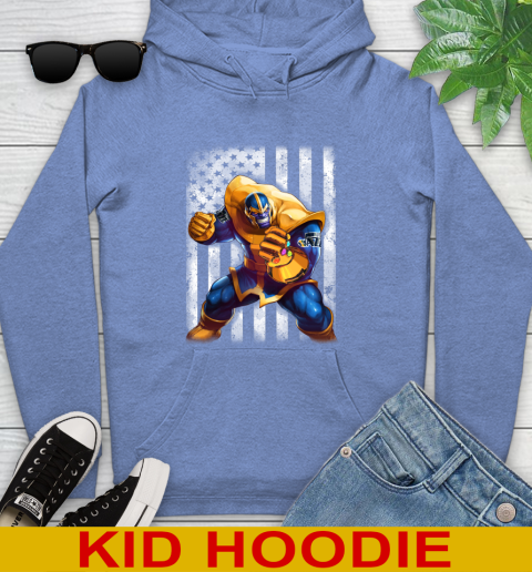 NBA Basketball Utah Jazz Thanos Marvel American Flag Shirt Youth Hoodie 12