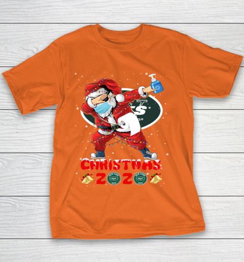 New York Jets Funny Santa Claus Dabbing Christmas 2020 NFL Youth T-Shirt 4