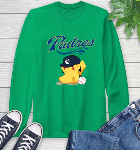 MLB Pikachu Baseball Sports San Diego Padres Long Sleeve T-Shirt 7