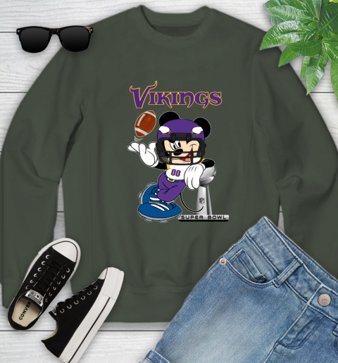 NFL Minnesota Vikings Mickey Mouse Disney Super Bowl Football T Shirt Youth Sweatshirt 20