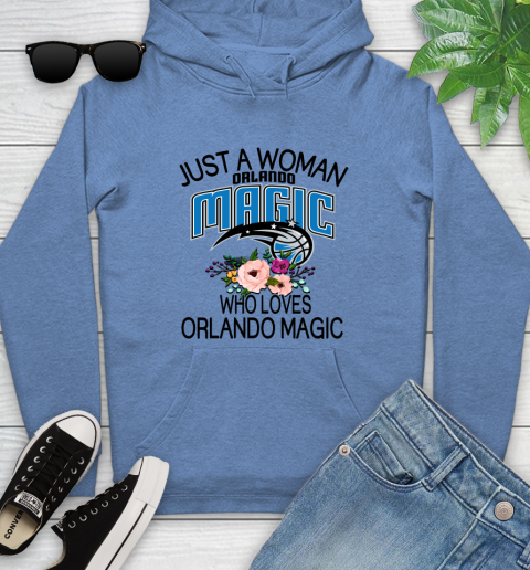 NBA Just A Woman Who Loves Orlando Magic Basketball Sports Youth Hoodie 8