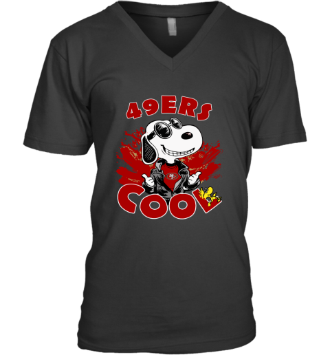 San Francisco 49ers Snoopy Joe Cool We're Awesome V-Neck T-Shirt