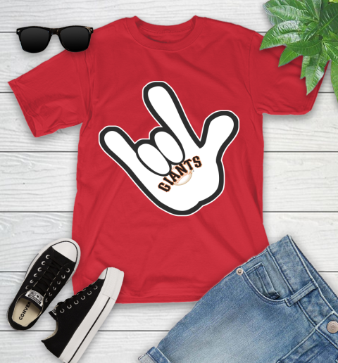 San Francisco Giants MLB Baseball Mickey Rock Hand Disney Youth T-Shirt 10