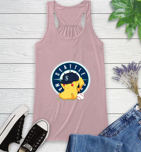 MLB Pikachu Baseball Sports Seattle Mariners Racerback Tank 11