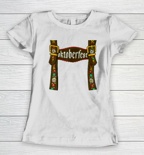 Oktoberfest Lederhosen Costume Cute German Bavarian Women's T-Shirt