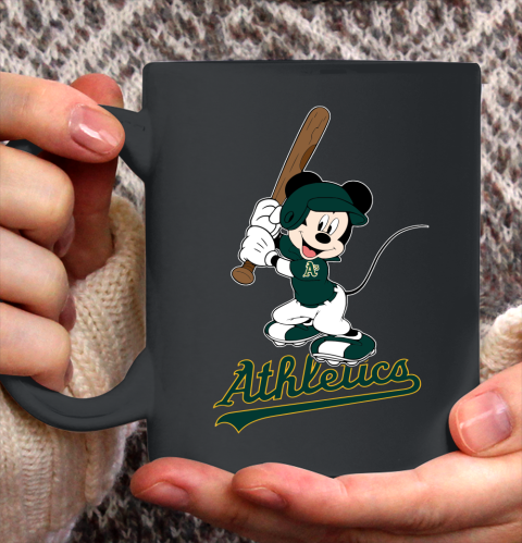 MLB Baseball Oakland Athletics Cheerful Mickey Mouse Shirt Ceramic Mug 11oz