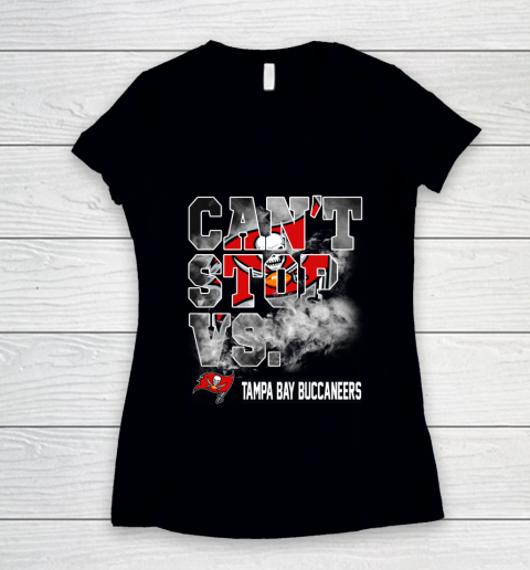 NFL Tampa Bay Buccaneers Can't Stop Vs Women's V-Neck T-Shirt