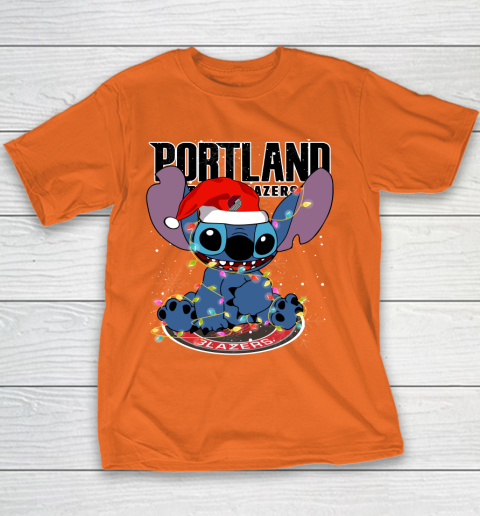Portland Trail Blazers NBA noel stitch Basketball Christmas Youth T-Shirt 3