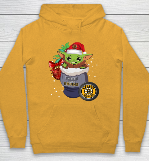 Boston Bruins Christmas Baby Yoda Star Wars Funny Happy NHL Hoodie 3