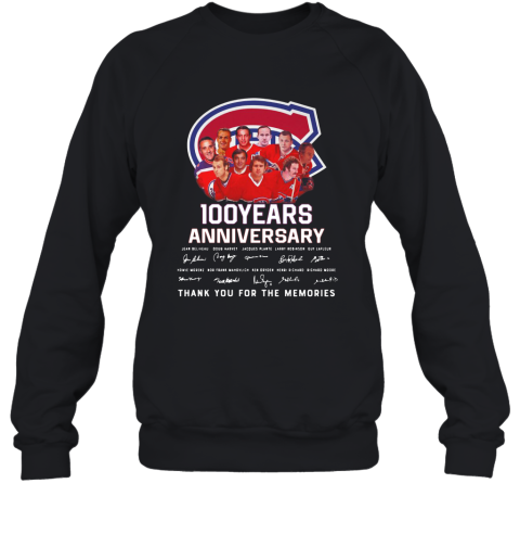 100 Years Anniversary Montreal Canadiens Thank You For The Memories Sweatshirt