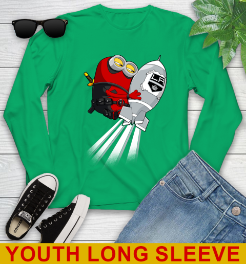 NHL Hockey Los Angeles Kings Deadpool Minion Marvel Shirt Youth Long Sleeve 7