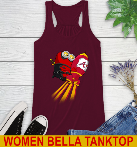 MLB Baseball Atlanta Braves Deadpool Minion Marvel Shirt Racerback Tank 2