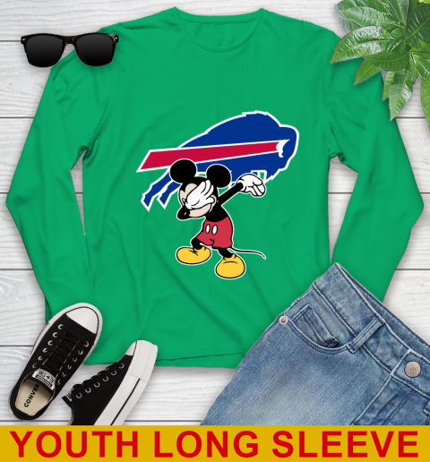 Buffalo Bills NFL Football Dabbing Mickey Disney Sports Youth Long Sleeve 7
