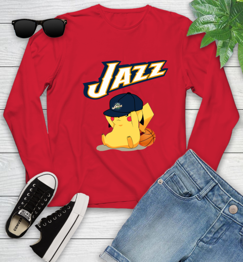 NBA Pikachu Basketball Sports Utah Jazz Youth Long Sleeve 11