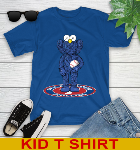 MLB Baseball Philadelphia Phillies Kaws Bff Blue Figure Shirt Youth T-Shirt 10 MLB Baseball Philadelphia Phillies Kaws Bff Blue Figure Shirt Youth T-Shirt - Image 10
