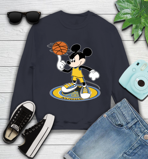 NBA Basketball Denver Nuggets Cheerful Mickey Disney Shirt Youth Sweatshirt 4 NBA Basketball Denver Nuggets Cheerful Mickey Disney Shirt Youth Sweatshirt - Image 4