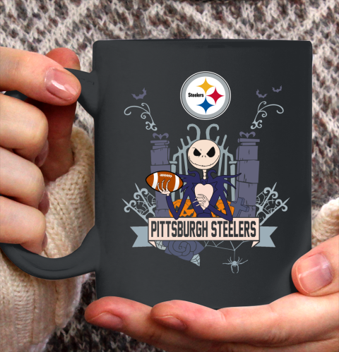 NFL Pittsburgh Steelers Football Jack Skellington Halloween Ceramic Mug 11oz 2
