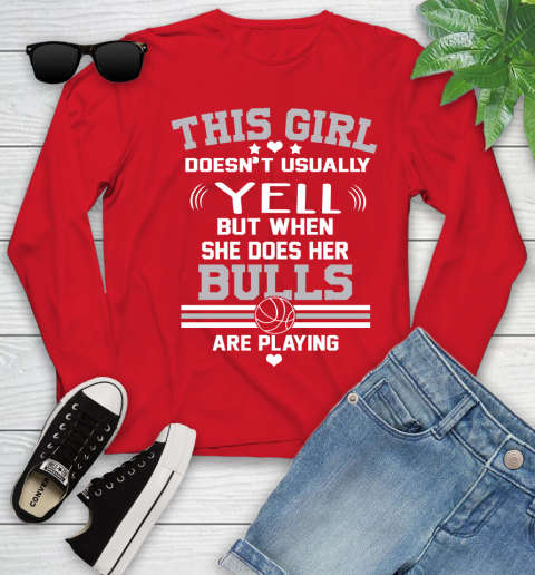 Chicago Bulls NBA Basketball I Yell When My Team Is Playing Youth Long Sleeve 11