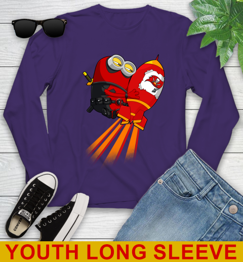 NFL Football Tampa Bay Buccaneers Deadpool Minion Marvel Shirt Youth Long Sleeve 4