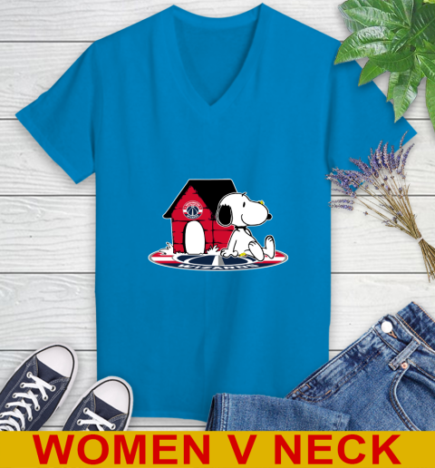 NBA Basketball Washington Wizards Snoopy The Peanuts Movie Shirt Women's V-Neck T-Shirt 8