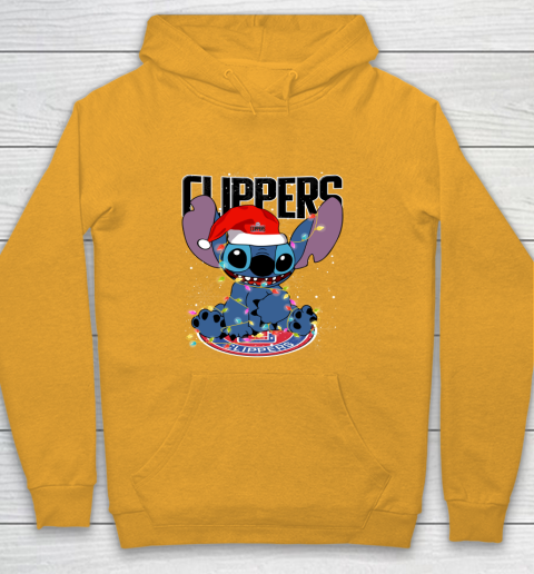 LA Clippers NBA noel stitch Basketball Christmas Youth Hoodie - Image 3